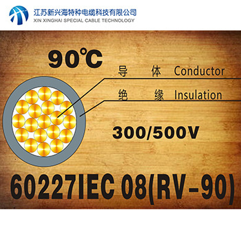 內(nèi)部布線用導(dǎo)體溫度為90℃的單芯軟導(dǎo)體無護套電纜